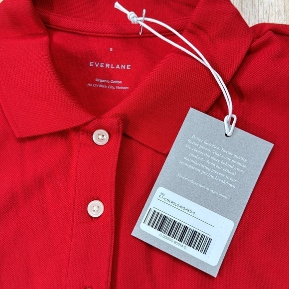 NWT Everlane Pique Organic Cotton Polo in Goji Berry Size Small - Picture 7 of 13